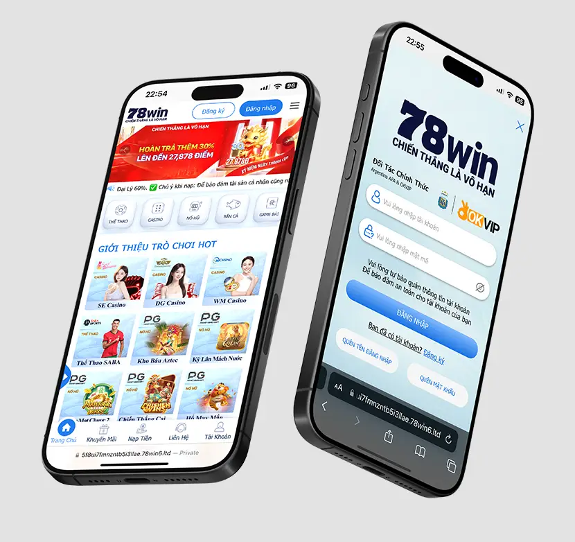 Giao diện ứng dụng 78WIN hiển thị trên điện thoại thông minh